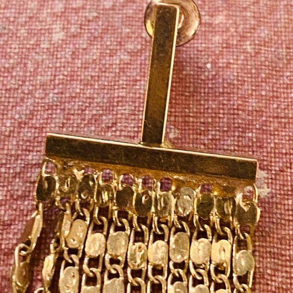 Chain Waterfall Tassel 4 inch earrings Costume Jewelry for drama lovers Retro 90 - Picture 5 of 5